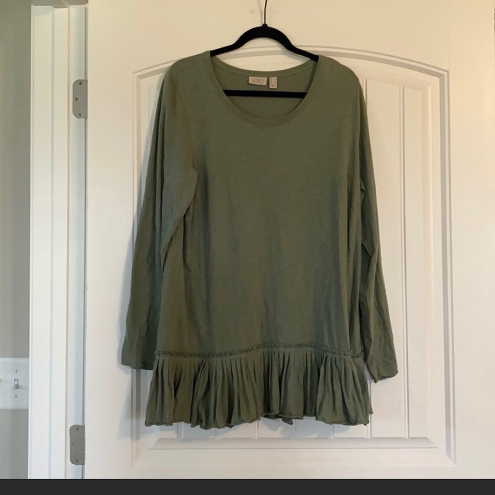 LOGO LORI GOLDSTEIN Cotton Slub  Tunic top Large
